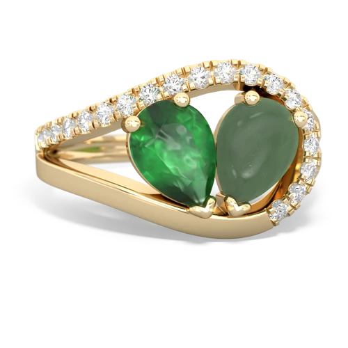 emerald-jade pave heart ring