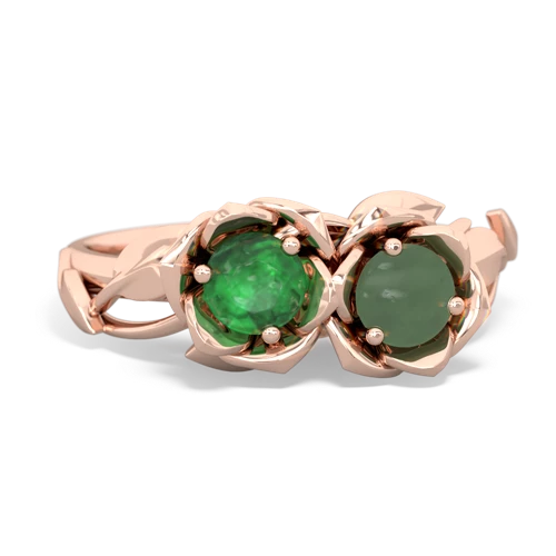 emerald-jade roses ring