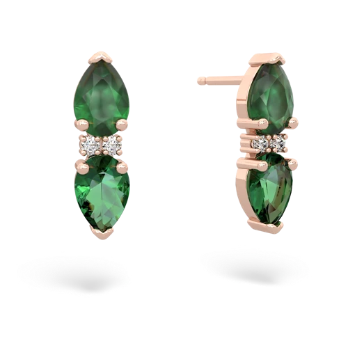 emerald-lab emerald bowtie earrings