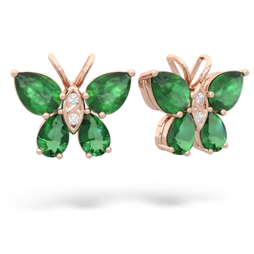 emerald-lab emerald butterfly earrings