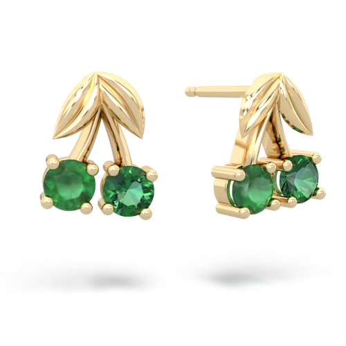 emerald-lab emerald cherries earrings
