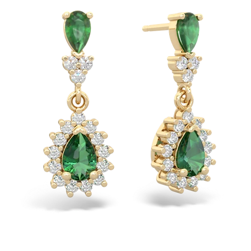 emerald-lab emerald dangle earrings