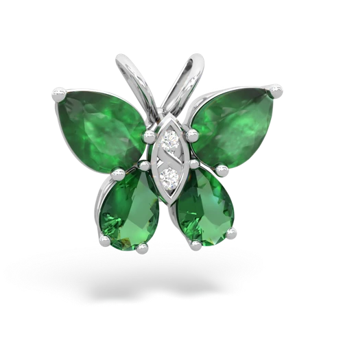 emerald-lab emerald butterfly pendant