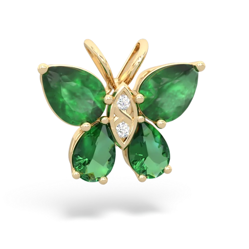 emerald-lab emerald butterfly pendant