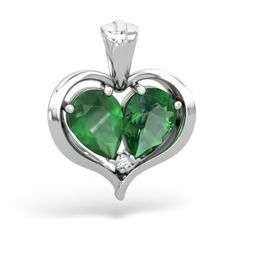 emerald-lab emerald half heart whole pendant