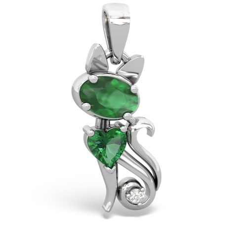 emerald-lab emerald kitten pendant