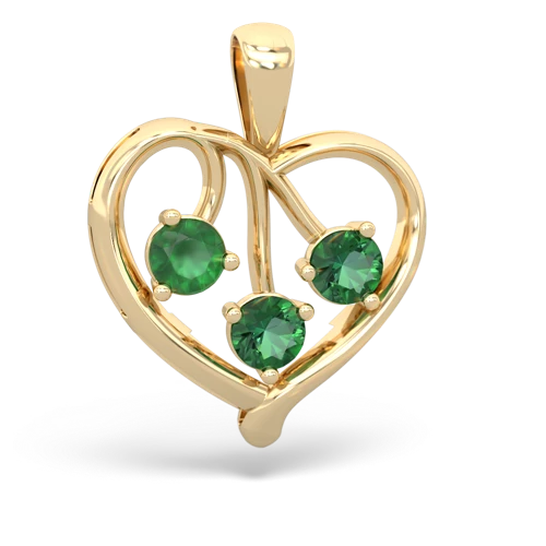 emerald-lab emerald love heart pendant