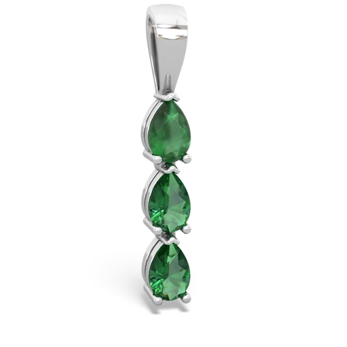 emerald-lab emerald three stone pendant