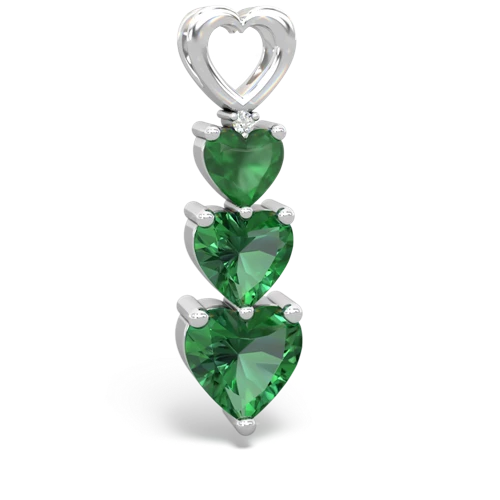 Emerald Genuine Emerald with Lab Created Emerald and Genuine Amethyst Past Present Future pendant Pendant