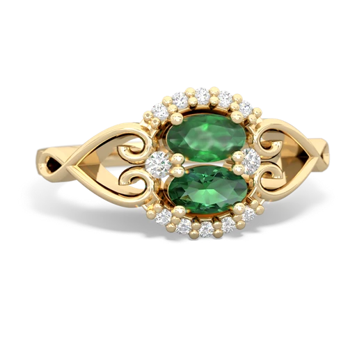 emerald-lab emerald antique keepsake ring