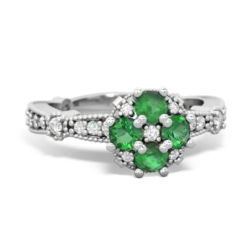 emerald-lab emerald art deco engagement ring