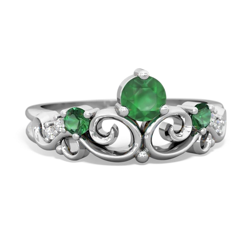 Emerald Genuine Emerald with Lab Created Emerald and Lab Created Pink Sapphire Crown Keepsake ring Ring
