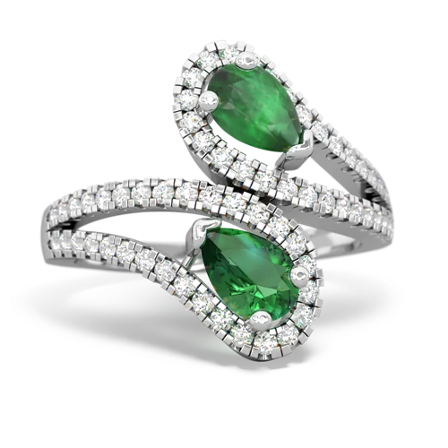 emerald-lab emerald pave swirls ring