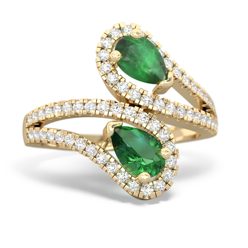 emerald-lab emerald pave swirls ring
