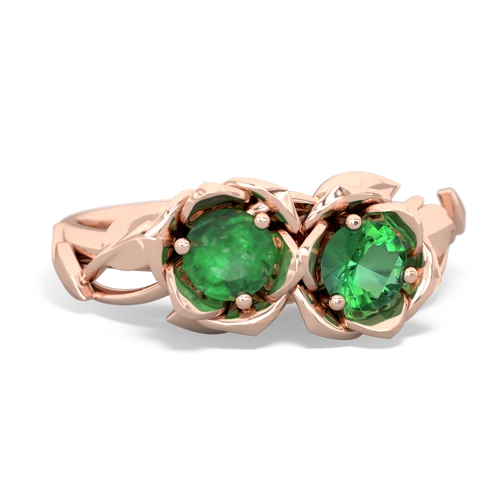 emerald-lab emerald roses ring