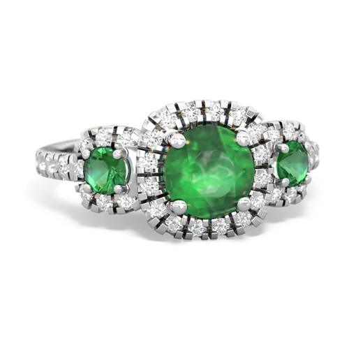 emerald-lab emerald three stone regal ring