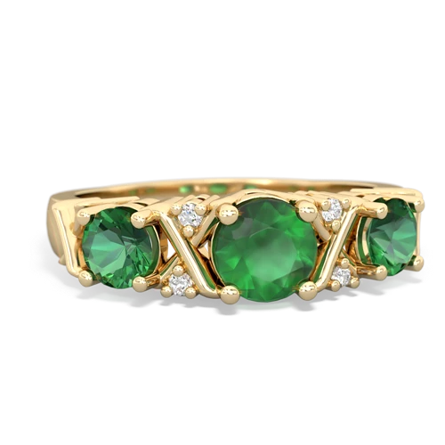 Emerald Genuine Emerald with Lab Created Emerald and Lab Created Pink Sapphire Hugs and Kisses ring Ring