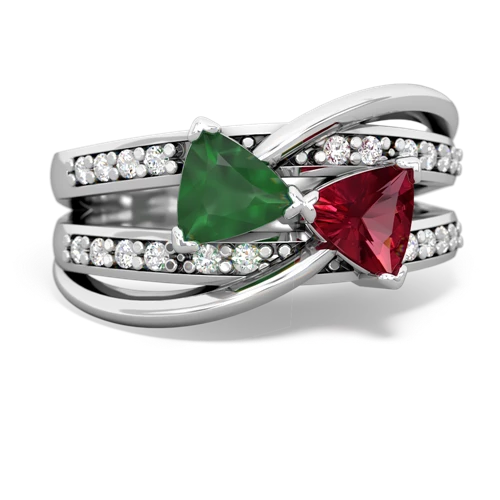 emerald-lab ruby couture ring