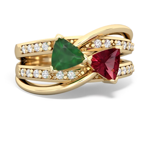 emerald-lab ruby couture ring