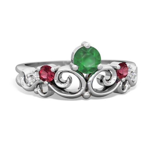 Emerald Genuine Emerald with Lab Created Ruby and Genuine Tanzanite Crown Keepsake ring Ring