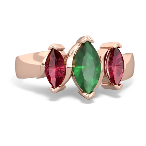 emerald-lab ruby keepsake ring