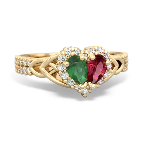 emerald-lab ruby keepsake engagement ring