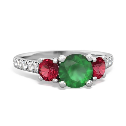emerald-lab ruby trellis pave ring