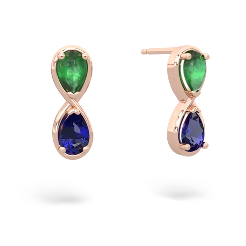 emerald-lab sapphire infinity earrings