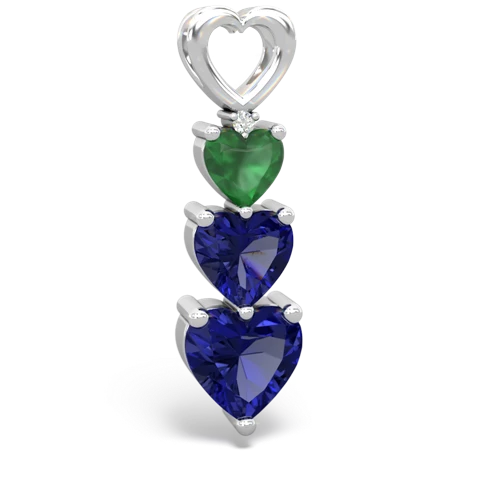 Emerald Genuine Emerald with Lab Created Sapphire and Genuine White Topaz Past Present Future pendant Pendant
