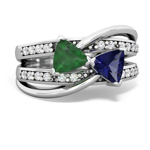 emerald-lab sapphire couture ring