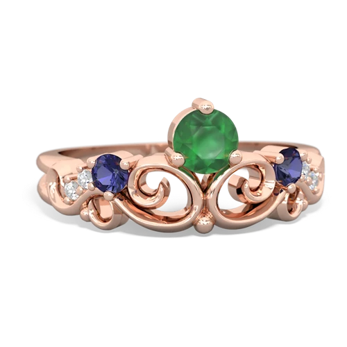 emerald-lab sapphire crown keepsake ring