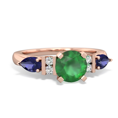 Emerald Genuine Emerald with Lab Created Sapphire and Genuine Opal Engagement ring Ring