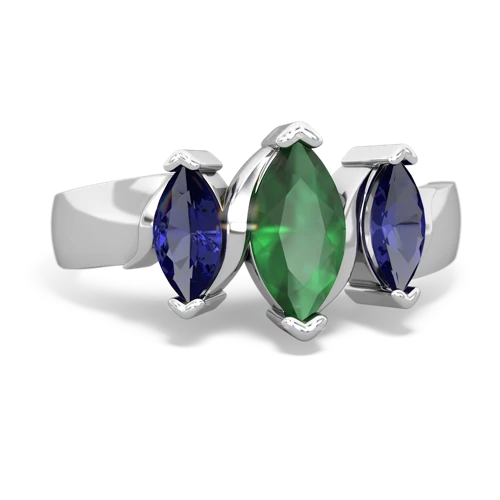 emerald-lab sapphire keepsake ring