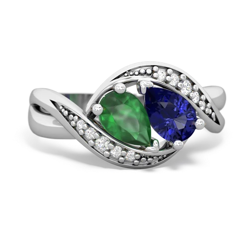 emerald-lab sapphire keepsake curls ring