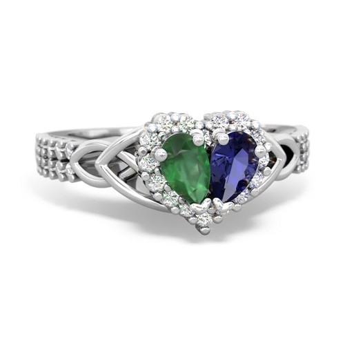 emerald-lab sapphire keepsake engagement ring