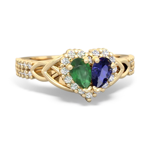 emerald-lab sapphire keepsake engagement ring