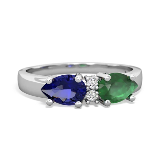 emerald-lab sapphire timeless ring