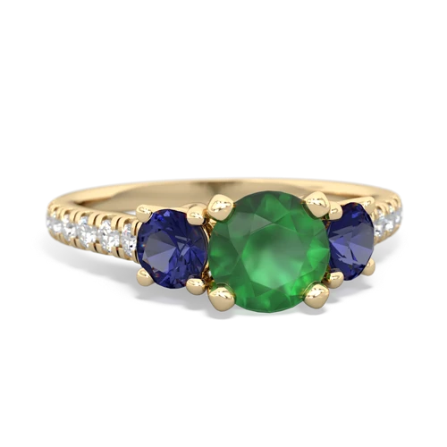 Emerald Genuine Emerald with Lab Created Sapphire and  Pave Trellis ring Ring