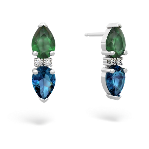 emerald-london topaz bowtie earrings