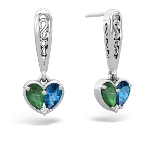 emerald-london topaz filligree earrings
