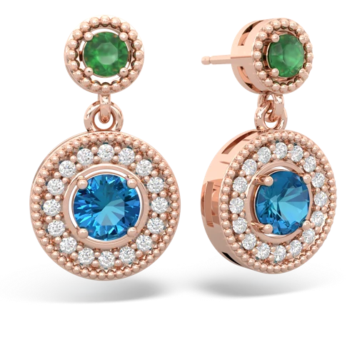 emerald-london topaz halo earrings