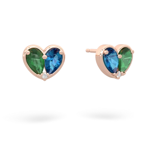 emerald-london topaz one heart earrings