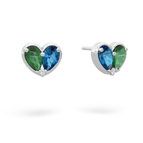 emerald-london topaz one heart earrings