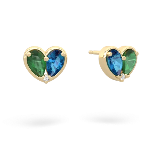 emerald-london topaz one heart earrings