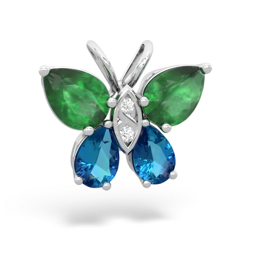 emerald-london topaz butterfly pendant