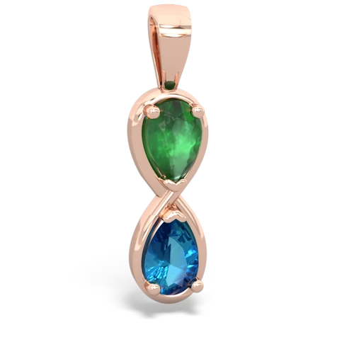 emerald-london topaz infinity pendant