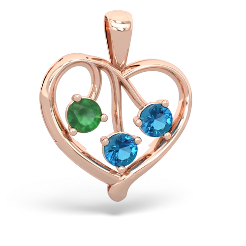 emerald-london topaz love heart pendant