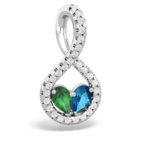 Emerald Genuine Emerald with Genuine London Blue Topaz PavÃ© Twist pendant Pendant