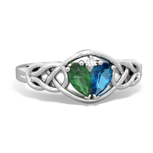 emerald-london topaz celtic knot ring