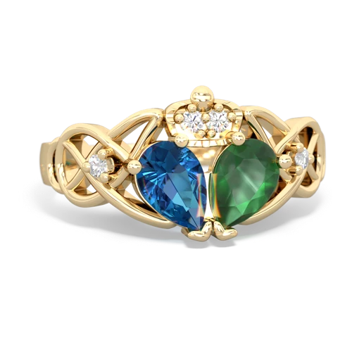 emerald-london topaz claddagh ring